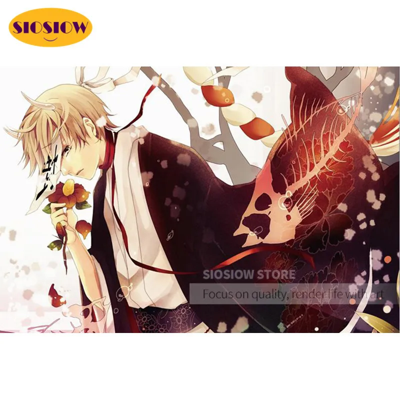 Алмазная живопись 5d сделай сам японское аниме экшн фигурки мозаика из страз 3D