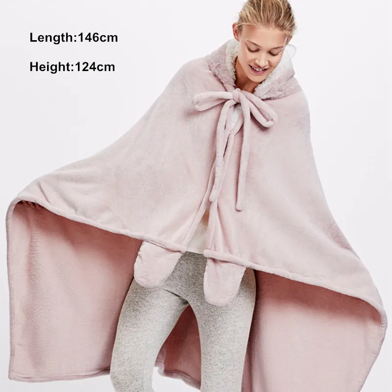 Новинка 2019 осенне-зимнее женское пончо с капюшоном ночная рубашка мультяшный