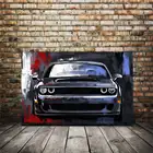 Модульная картина HD, рисунок на холсте с изображением черного автомобиля, красивый постер для гостиной, подарок, домашний декор, Настенная картина