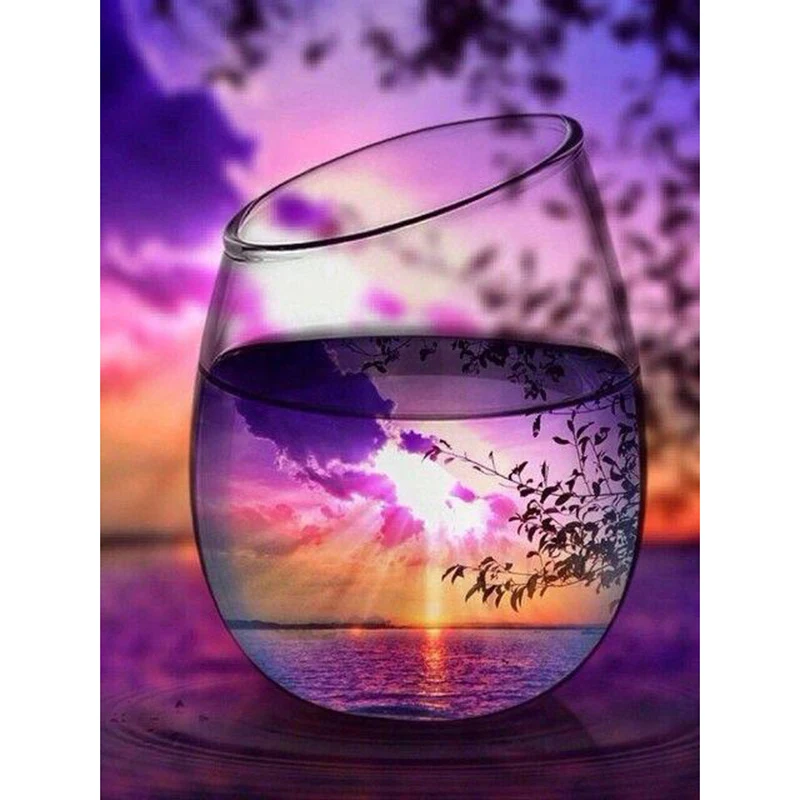 Набор для алмазной живописи сделай сам FUYUN 5D чашка и морской пейзаж 3D Алмазные