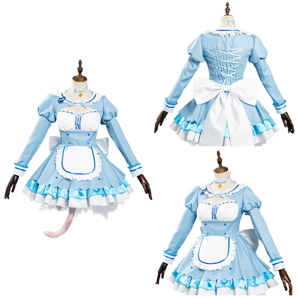 

Косплей чокола/Ванильные костюмы Nekopara, костюм горничной для взрослых, одежда для Хэллоуина и карнавала