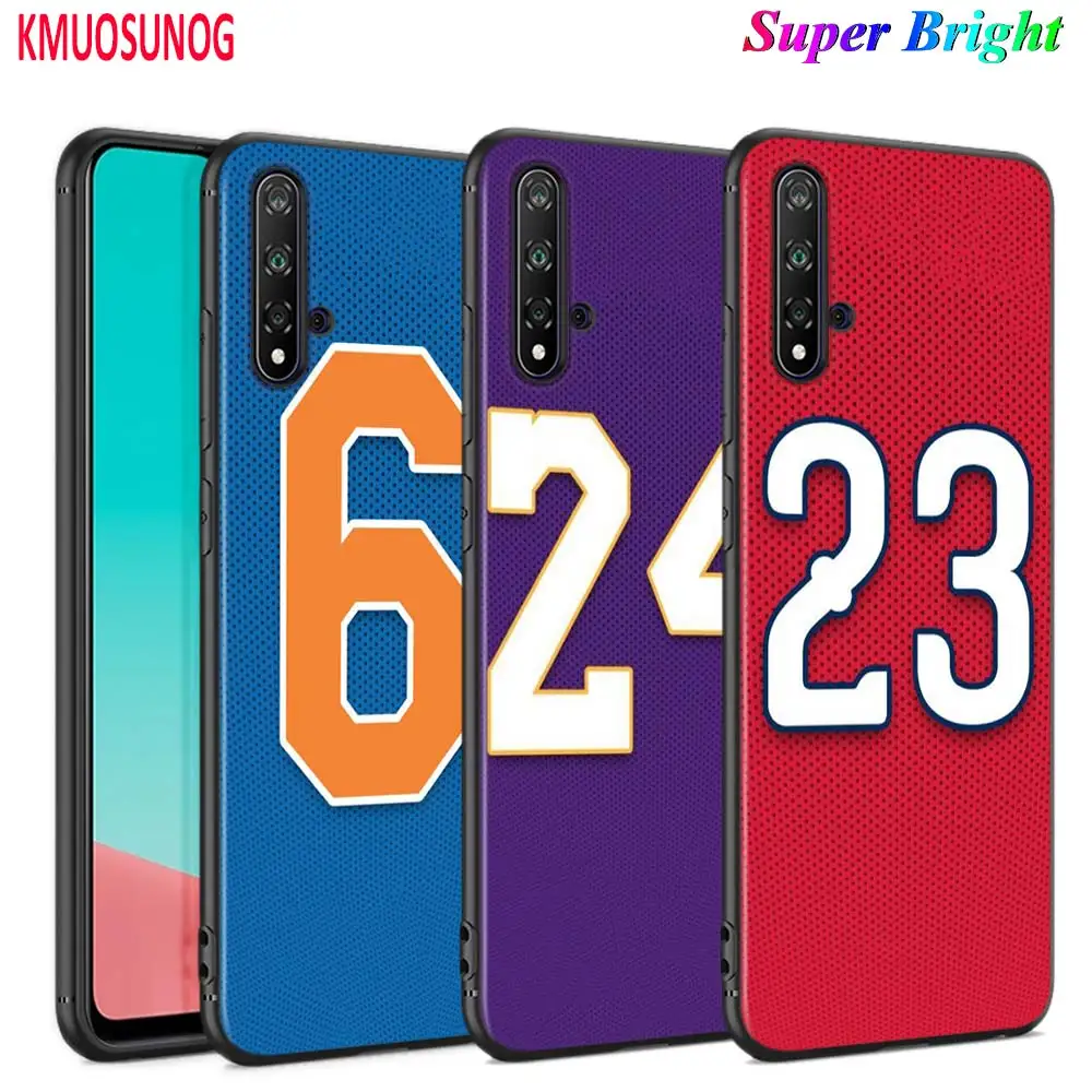 Черный Чехол Баскетбол 23 24 счастливый номер для huawei Nova 5 3i P Smart Z Plus 2019 P30 P20 Pro P10 P9 P8