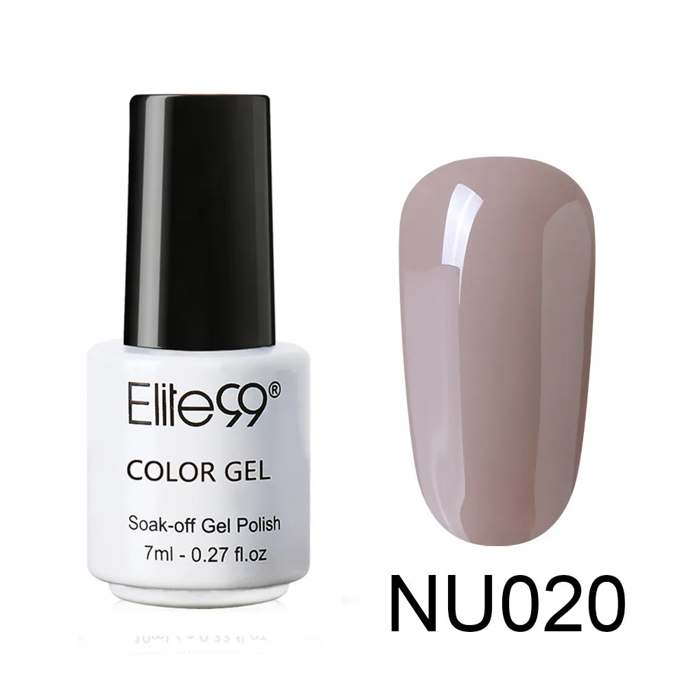 7ml NU020 Elite99 телесный Цветной Гель-лак Полупостоянный Vernis праймер верхнее покрытие УФ светодиодный гель лак удаляющийся замачиванием ногти "сделай сам" Маникюр гель лак - Цвет: 7ml NU020