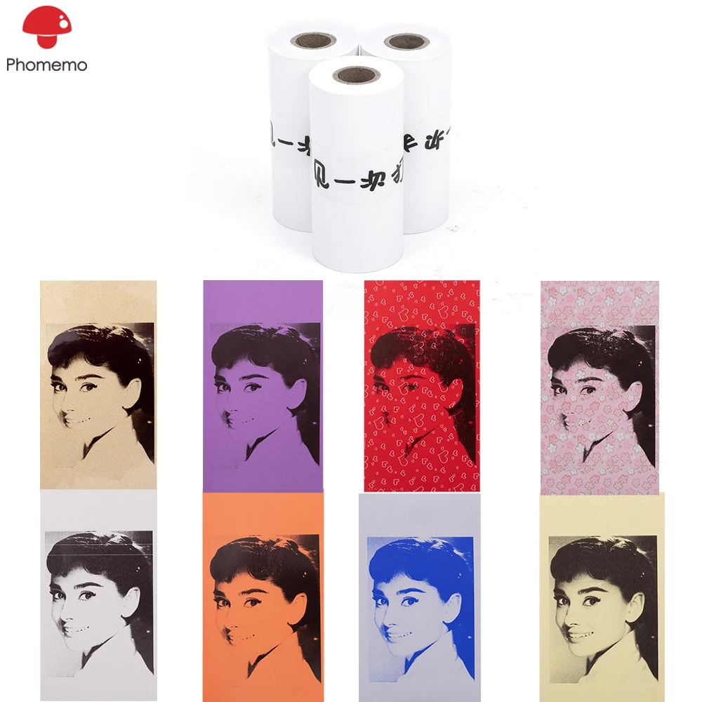 

Phomemo Photo Paper Roll Self-Adhesive Thermal Paper Glossy Printable Sticker Label Paper for Phomemo M02/M02 Pro/M02S Printer