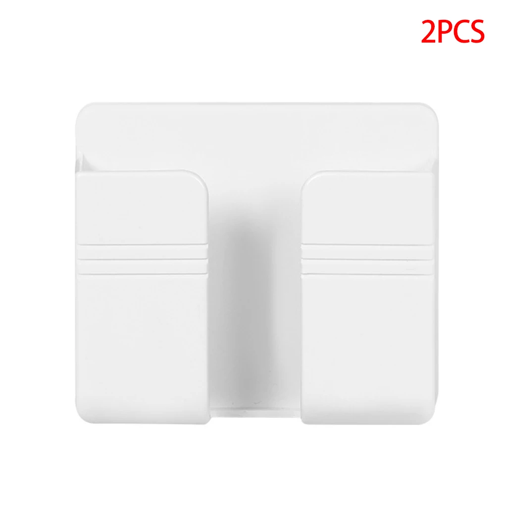 

2pcs Wall Mounted Organizer Storage Box Remote Control Mounted Mobile Phone Plug Wall Holder Charging Multifunction Holder Stand