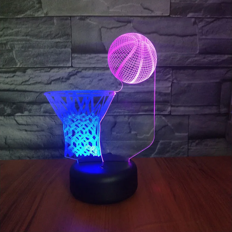

Basketball 3d Illusion LED Night Light Touch USB Table Desk Lamp for Baby Sleep Home Decoration 7 Color Changing