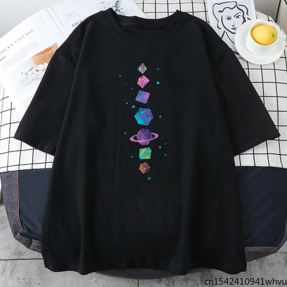 

Heavenly Body Colored Meteorite Print Female Summer Clothing Fashion Style T Shirt Breathable Casual