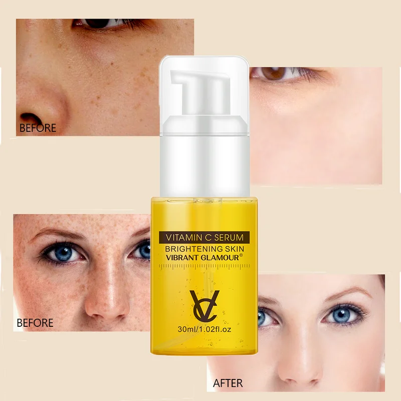 

VIBRANT GLAMOUR Vitamin C Face Serum Moisturizing Whitening Brighten Anti-Aging Anti-Wrinkle Fades Fine Lines Facial Skin Care