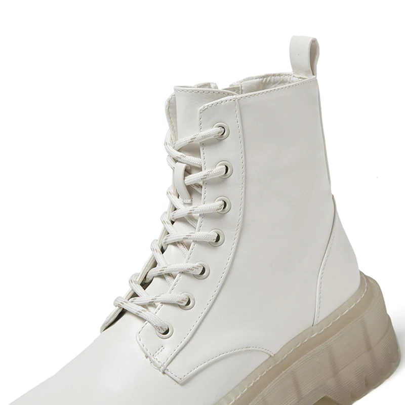 Женские ботильоны на платформе Полусапожки из натуральной кожи Прозрачные