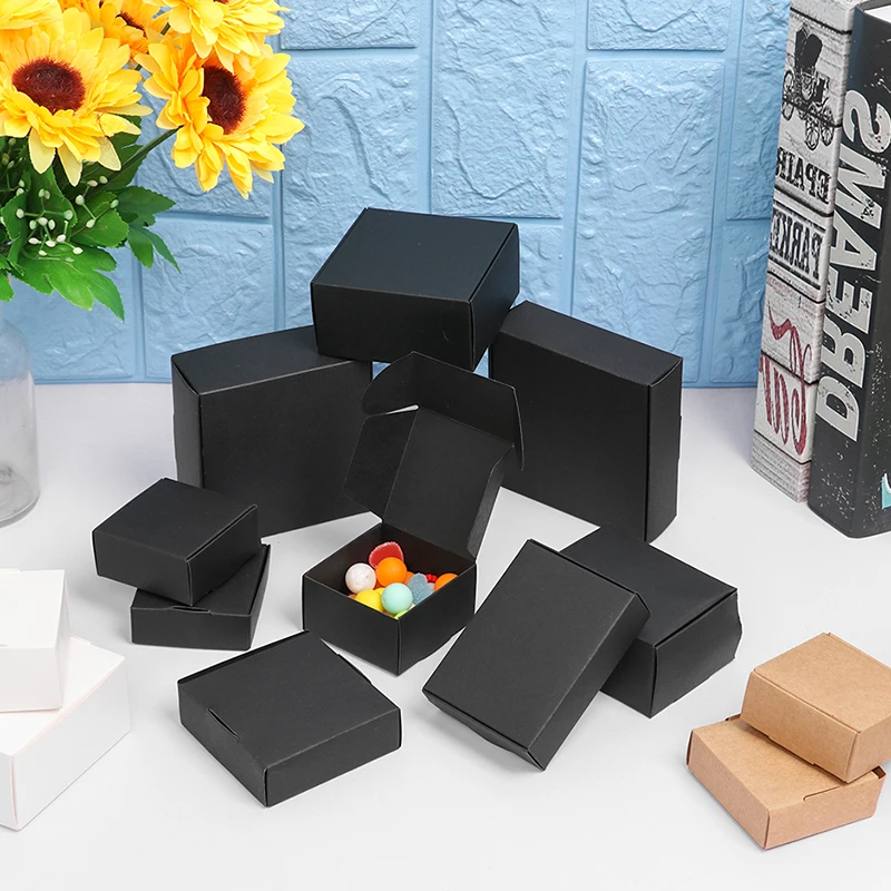 50 шт. квадратный крафт бумаги Упаковочная коробка мыло ручной работы подарка