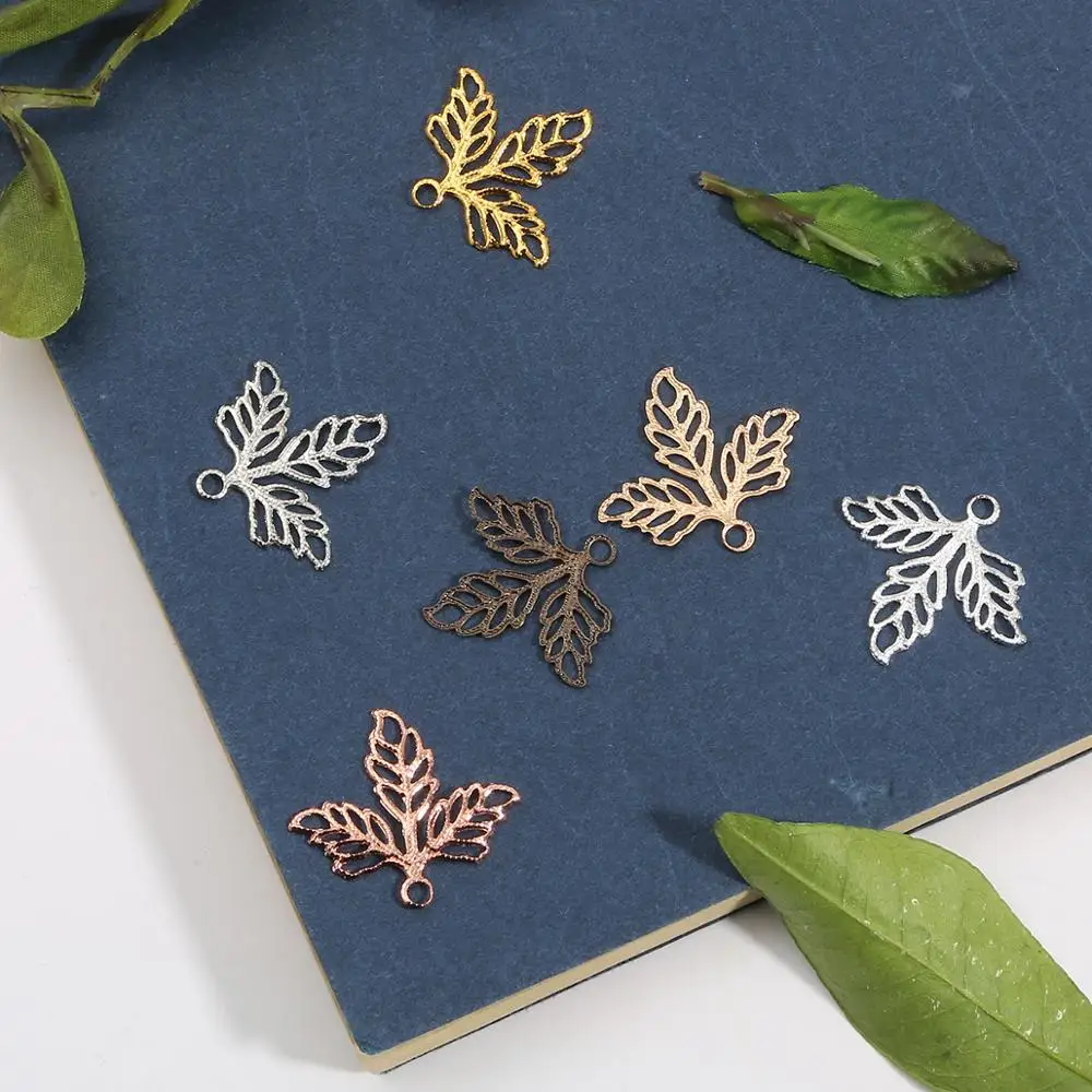 Новинка 2020 Модные металлические Полые Подвески в виде кленового листа для