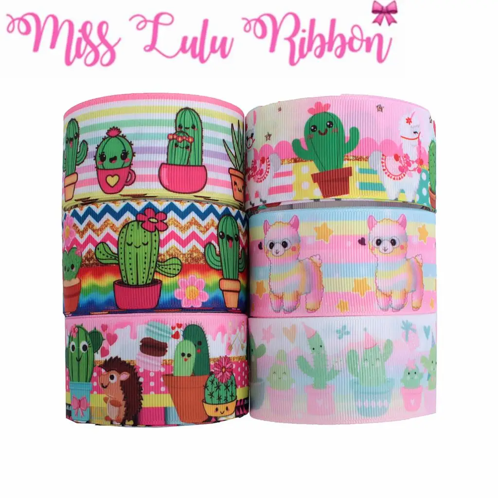 16 мм-75 мм мультяшный кактус Альпака Геометрическая полоса волна печатная