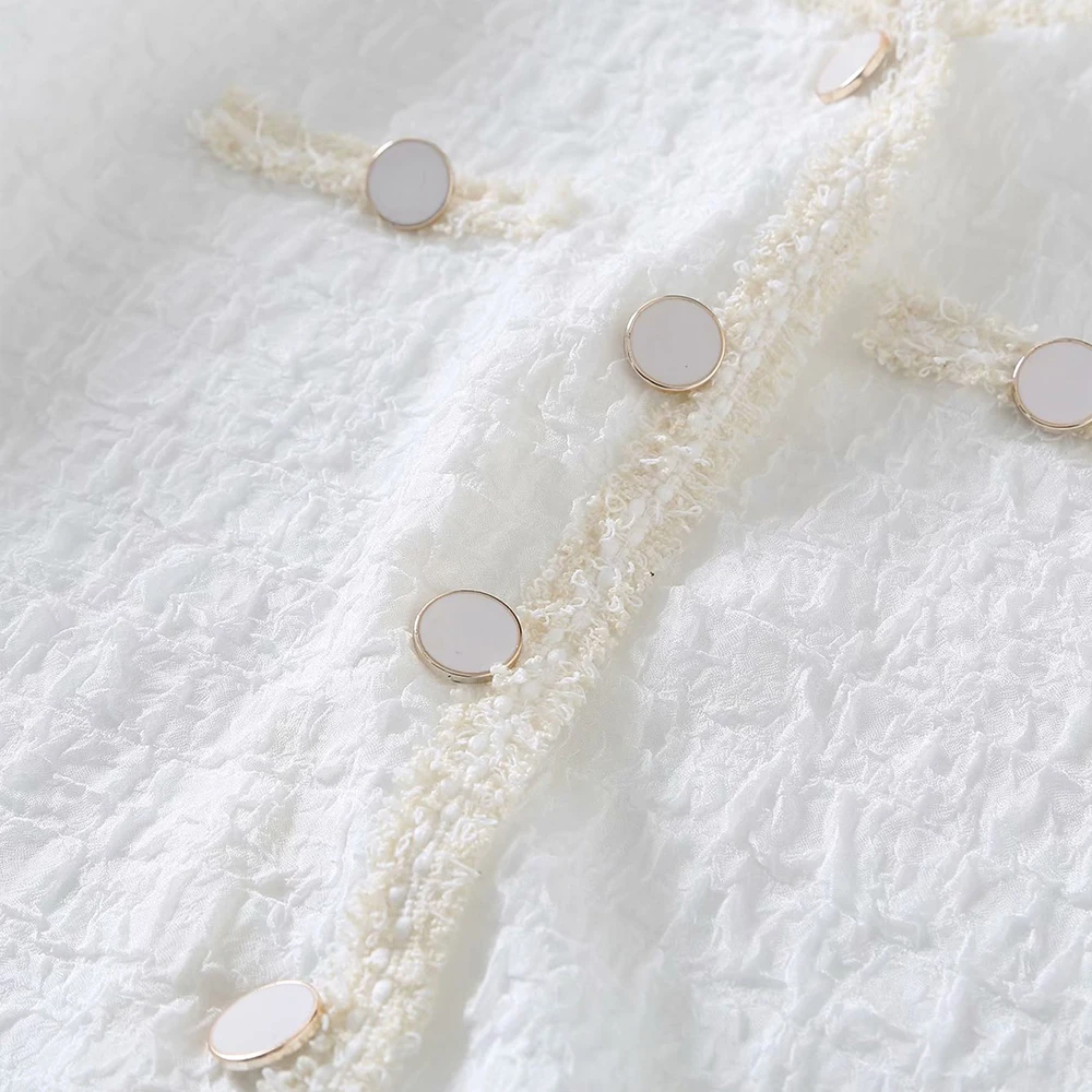 

ZA French female design sense niche short-sleeved 2021 new summer loose casual white cardigan short top shirt blouse