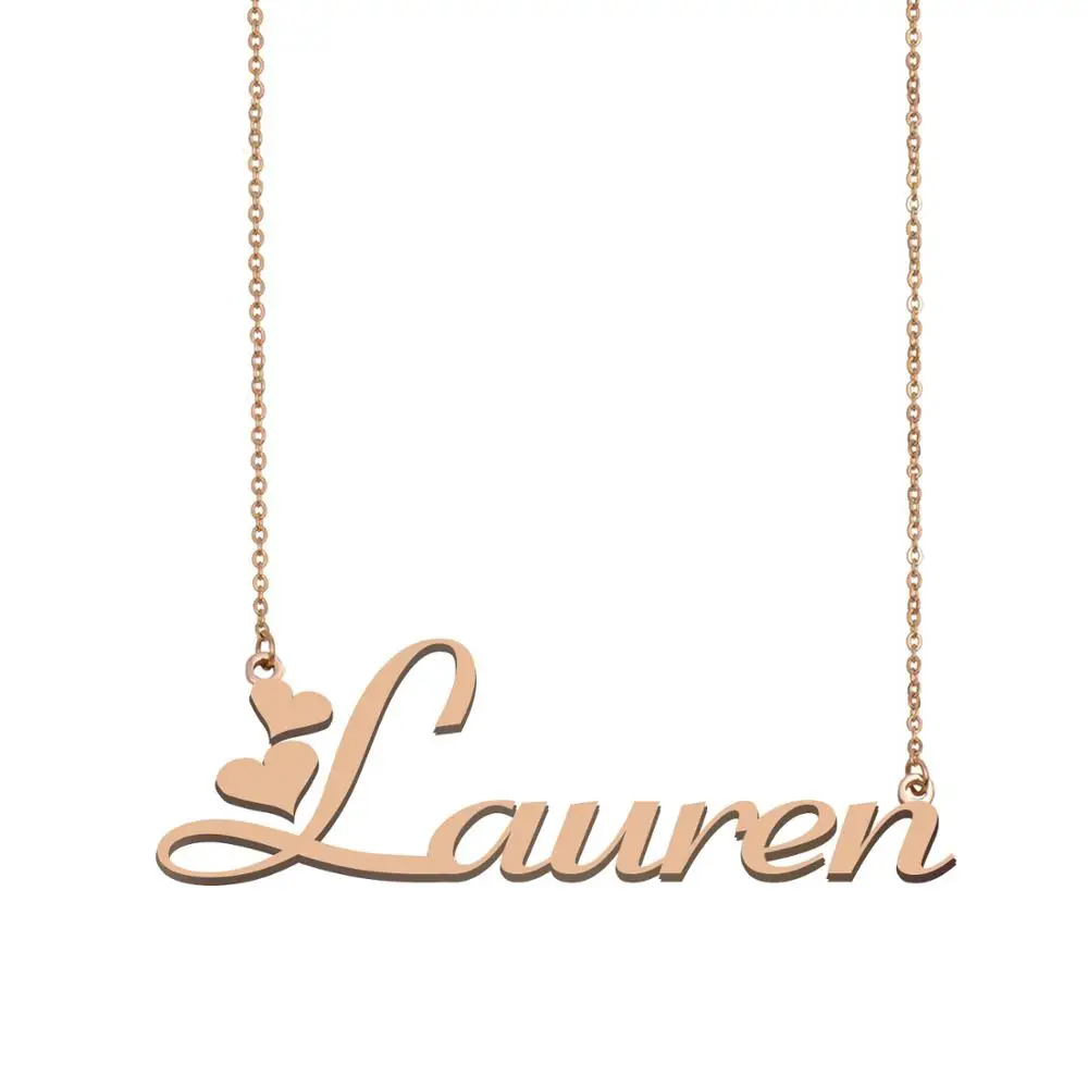 

Lauren Name Necklace , Custom Name Necklace for Women Girls Best Friends Birthday Wedding Christmas Mother Days Gift