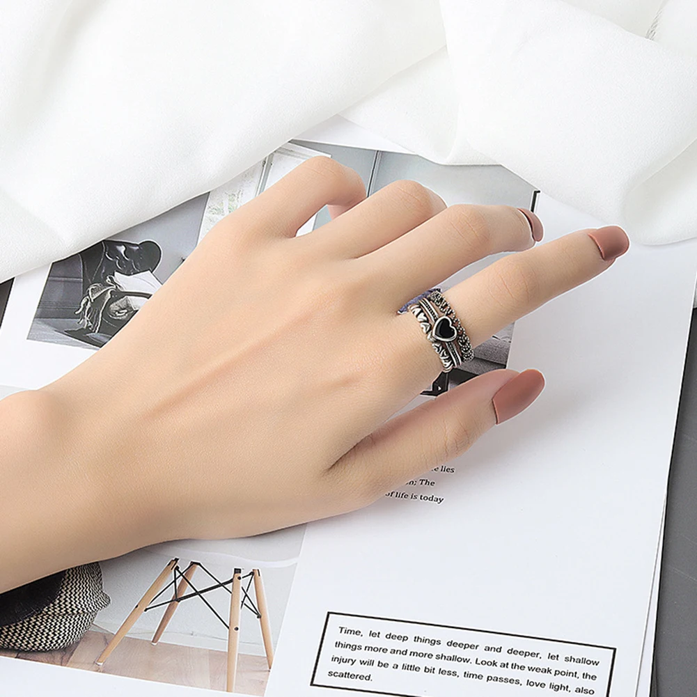 Korean Fashion Crying Heart Ring For Women Girls Trendy Vintage Open Adjustable Special Resizable Jewelry | Украшения и