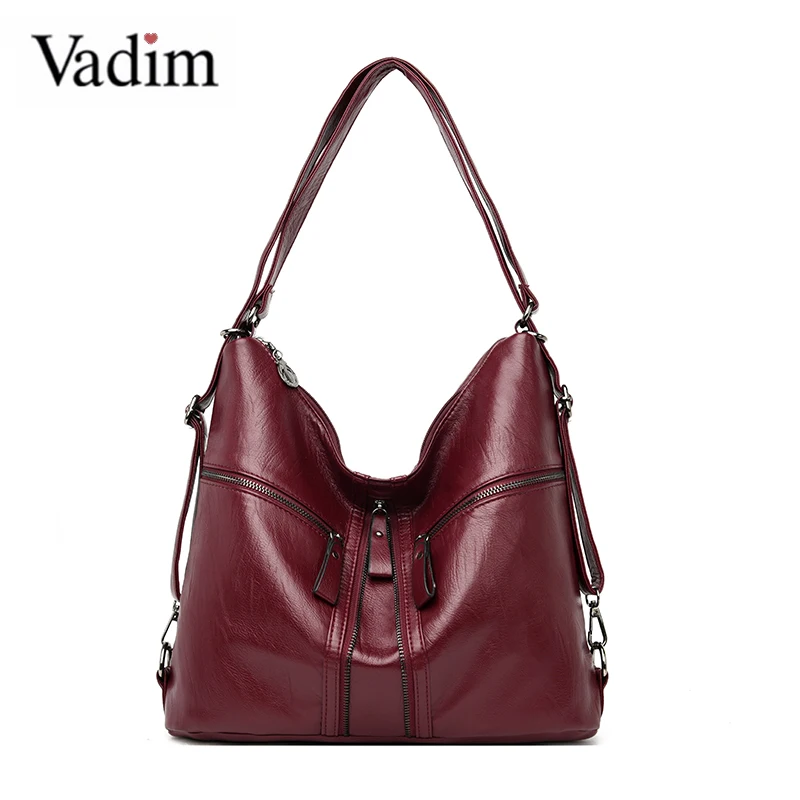 Vadim многофункциональная сумка хобо женские сумки из мягкой кожи с ручками сверху
