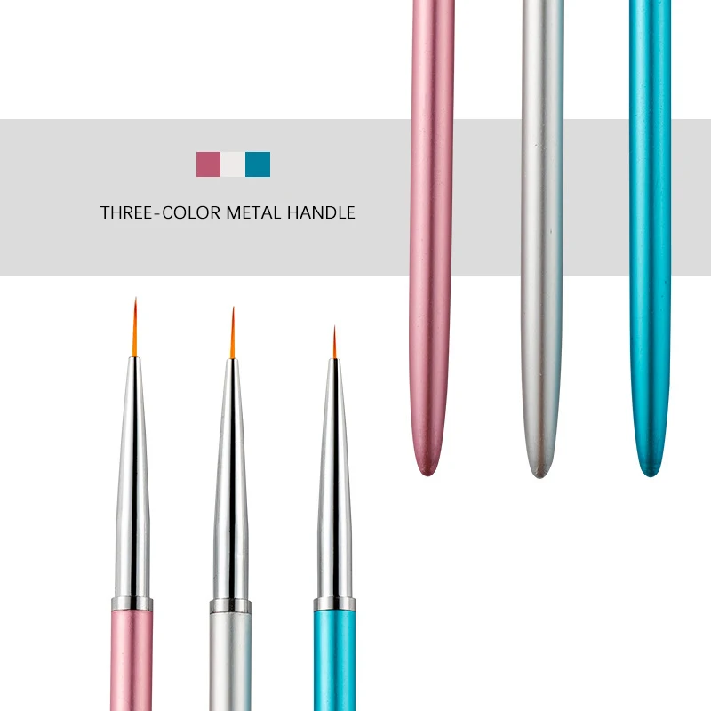 3 шт. кисти для дизайна ногтей с металлической ручкой | Красота и здоровье