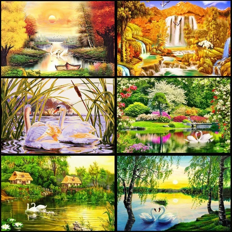 Лебедь вышитые алмазами картины Стразы алмазные мозаичные животные алмазная