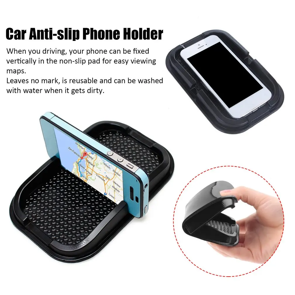 

Car Phone Holder Dashboard Windshield Multifunctional Fancy Black Stylist Mat Anti-Slip Gadget Bracket