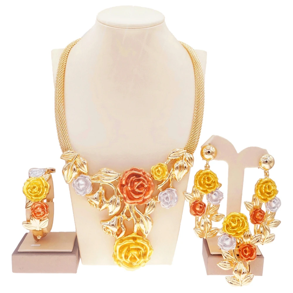 Yulaili высшее качество элегантные роскошные новые модные ювелирные изделия ожерелье серьги браслет наборы для женщин вечерние ринки свадьбы ...