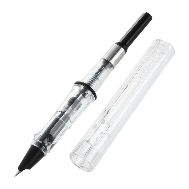 1x JINHAO 992 перьевая ручка (полупрозрачный) полупрозрачный белый и 5 шт. синие чернила