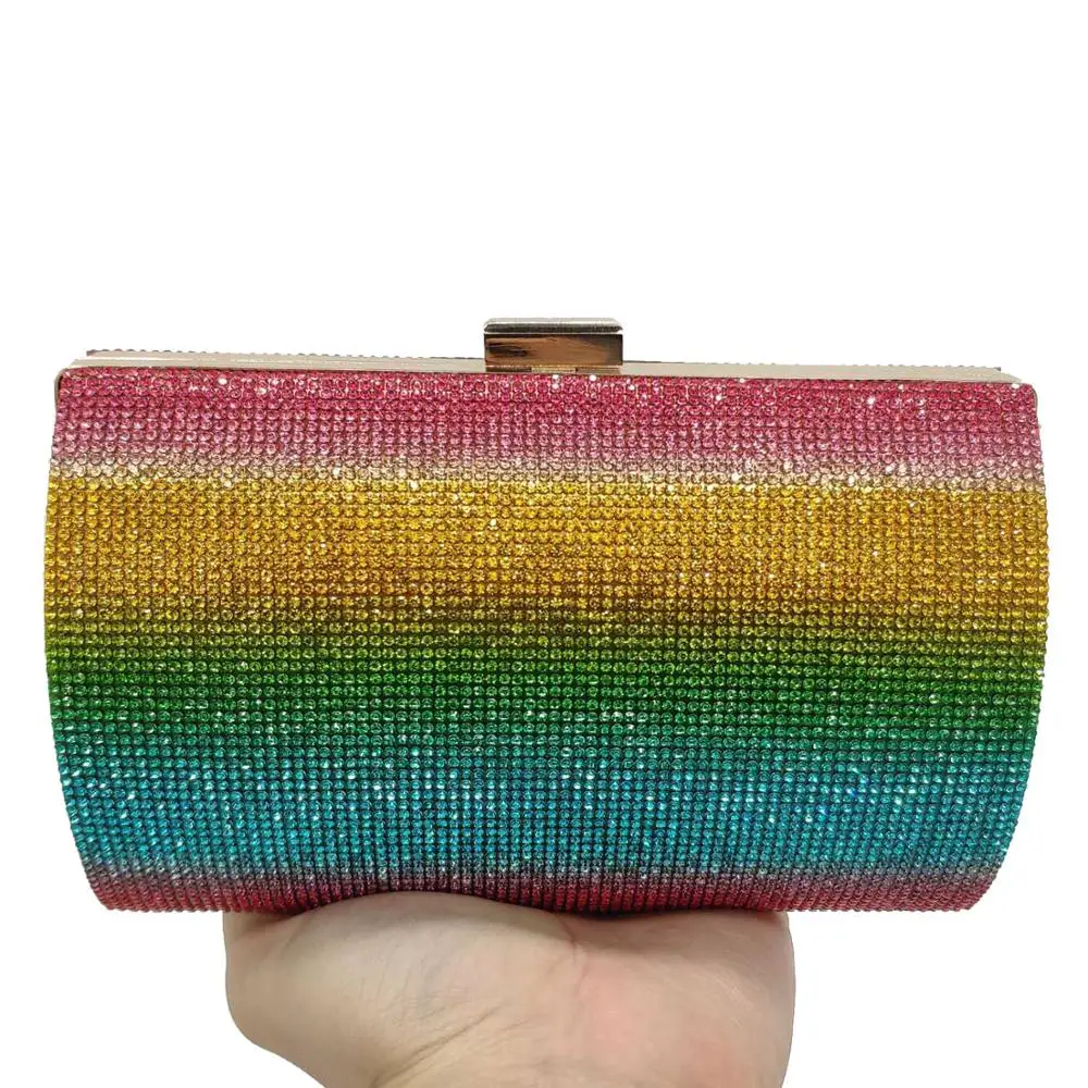 

Bee In Fly Ellipse Rainbow Color Women Evening Purse Diamond Evening Bag Women'S Wedding Zero WalletCocktail Party Bag