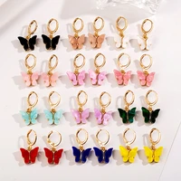 peixin kpop 12 colors fashion popular design bohemian jewelry colorful butterfly earrings wholesale womens earrings sweet gift