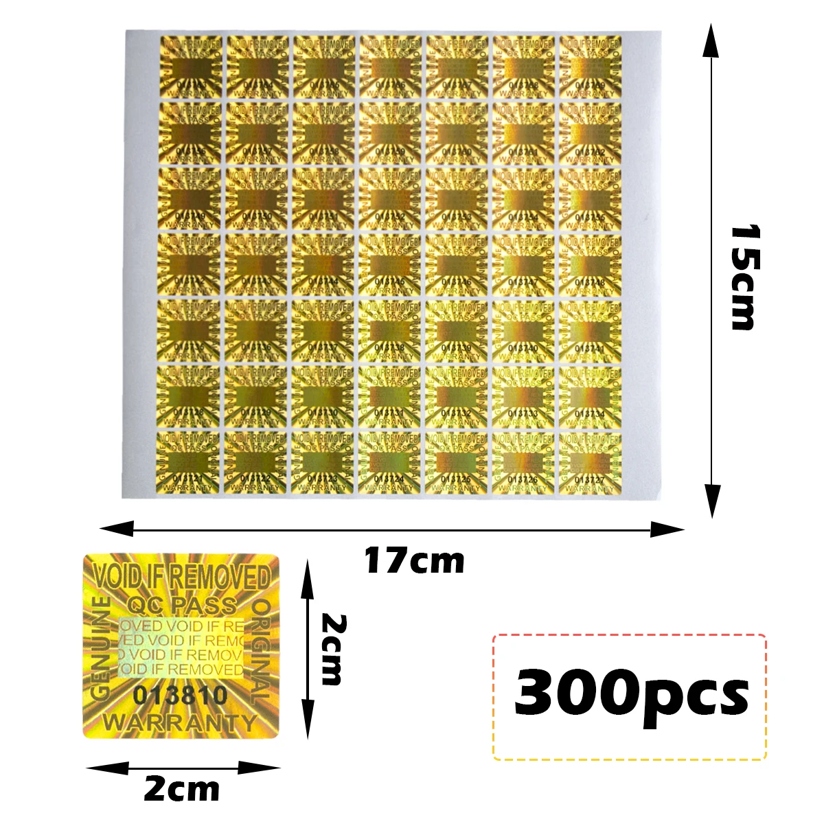 

Золотые гарантийные наклейки 20х20 мм