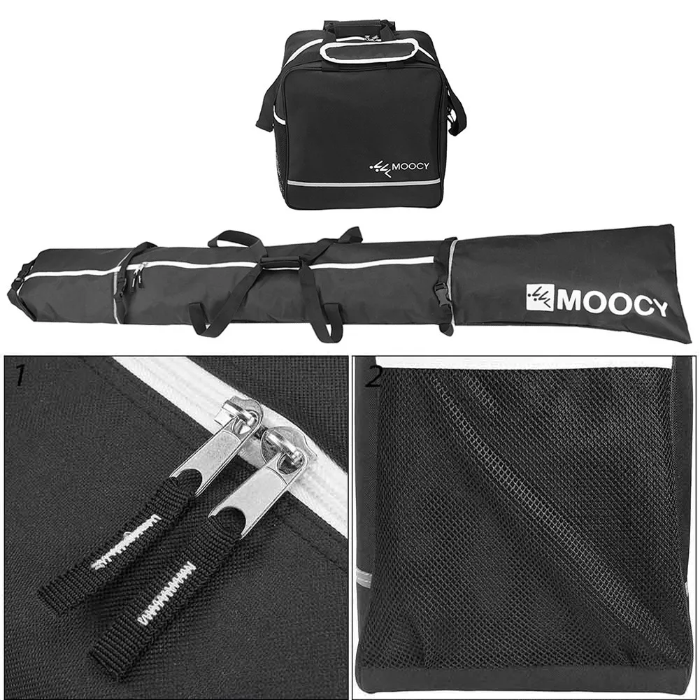 

Portable Snowboard Bag + Ski Boot Bag Large-Capacity Waterproof Polyester Ski Travel Adjustable For Skis And Poles Storage Bags