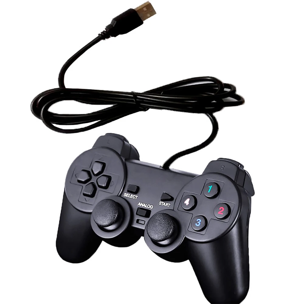 Вибрационный джойстик проводной USB-контроллер для ПК черный геймпад Sony Playstation2