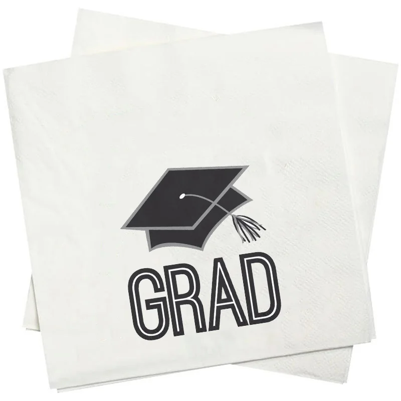 

20pcs Grad paper Napkins high school College Graduated Congrats Graduation Party family friend dinner table Decoration Supplies