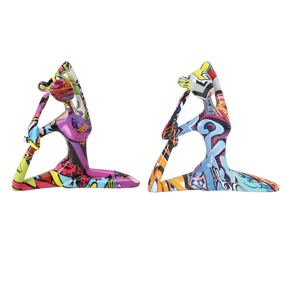 

Креативная Современная Статуэтка из смолы, художественная цветная Статуэтка для йоги, Статуэтка из смолы, скульптура для дома, офиса, бара, ...