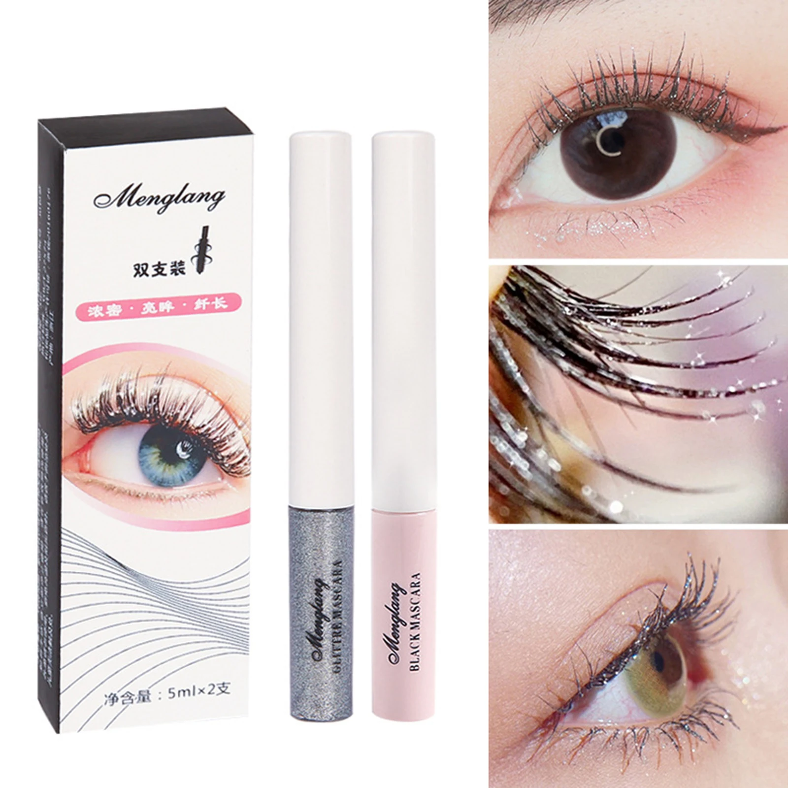 

Mascara Quick-drying Mascara Makeup Eyelash Extension Volume Shiny Mascara Dense Waterproof 10ML 4D Silk Fiber Lash Mascara