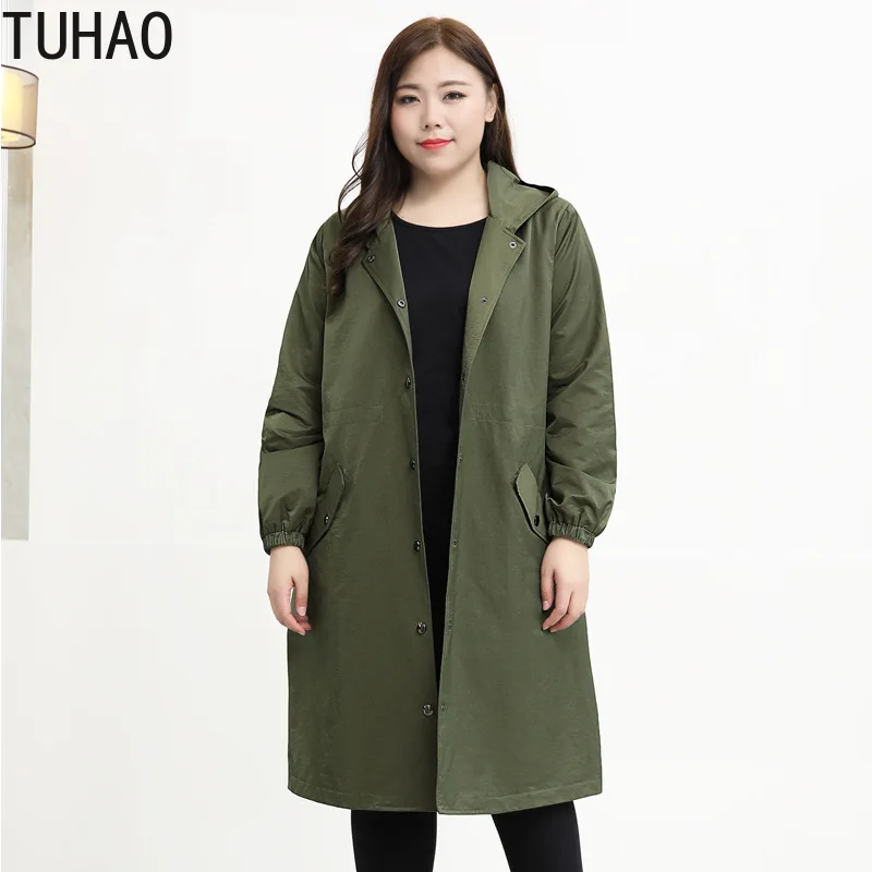 TUHAO/большой размер 10XL 9XL 8XL ветровка для женщин длинный стильный Женский Тренч