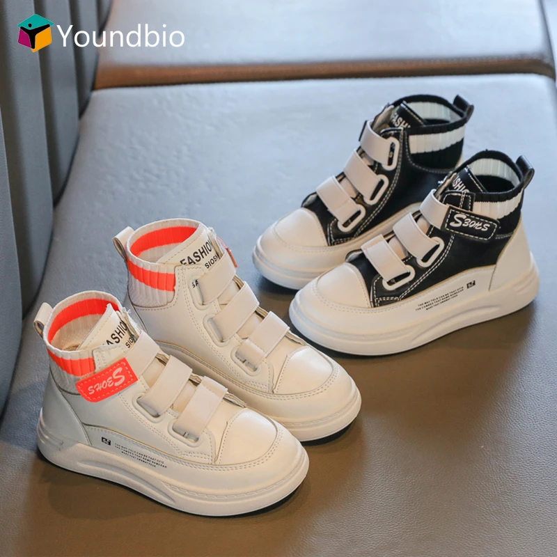 

Brand White Kids Canvas Shoes Children High-top Black Fashion Sneakers New Spring Autumn Boots Casual Sport Shoes For Girls Boys