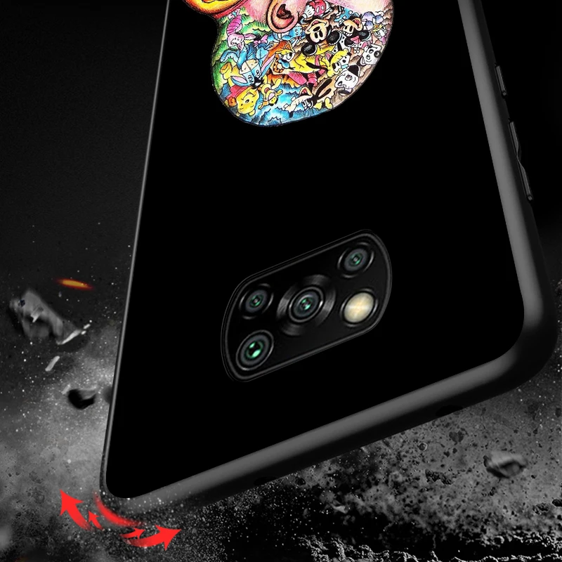 

Mickey Tattoo Cartoon for Xiaomi Poco X3 NFC X2 M3 M2 F2 F3 Pro C3 F1 A2 Lite Mix3 Play Silicone Soft Black Phone Case