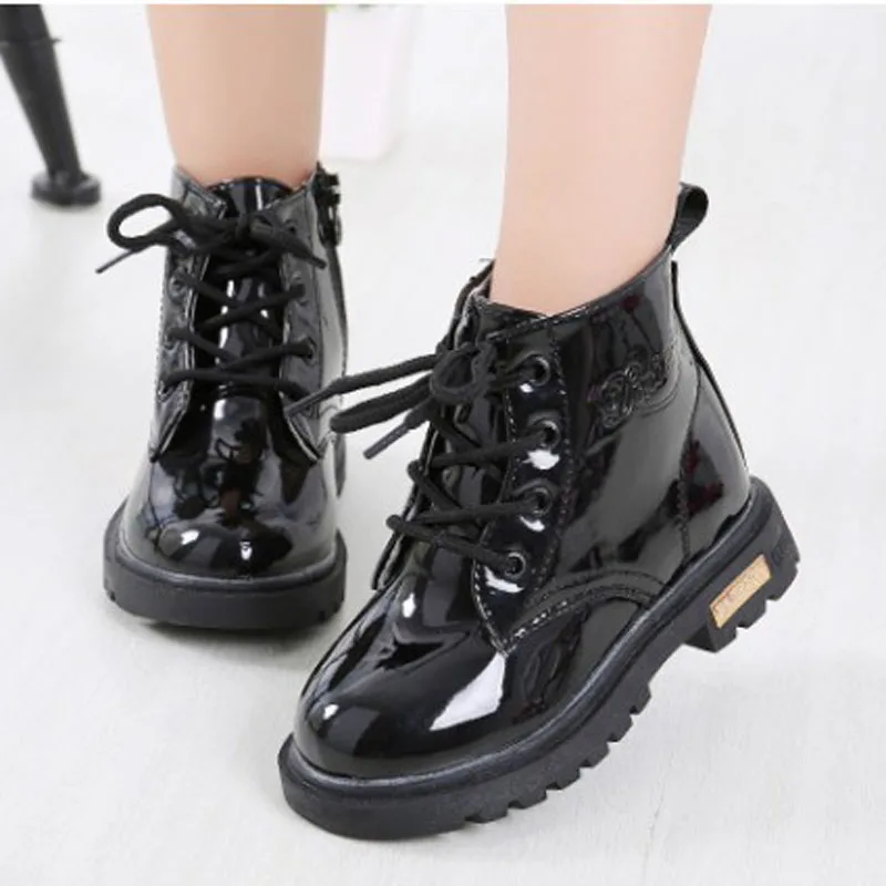 

2021 New Winter Children Shoes PU Leather Waterproof Boots Kids Snow Boots Girls Boys Rubber Boots Fashion Sneakers
