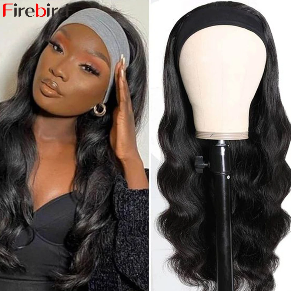 Парик с головной повязкой человеческие волнистые волосы для придания объема