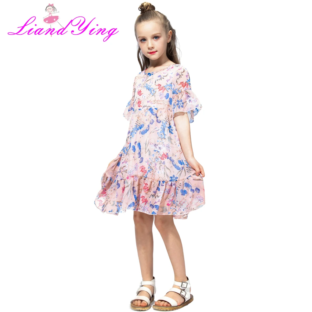 Распродажа детское летнее богемное повседневное плиссированное платье для