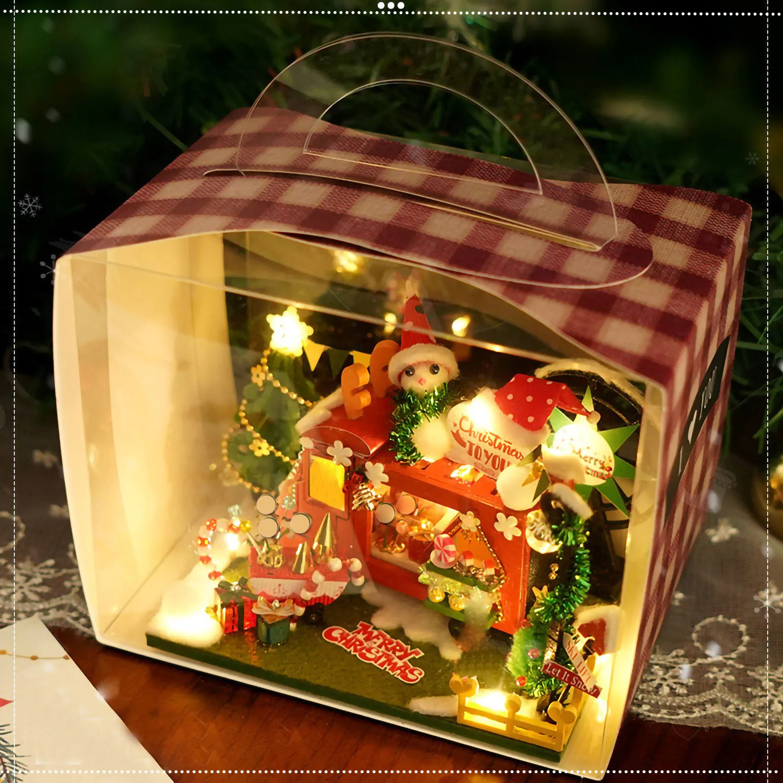 Домик для собственной сборки Рождественский домик деревянный ручной работы