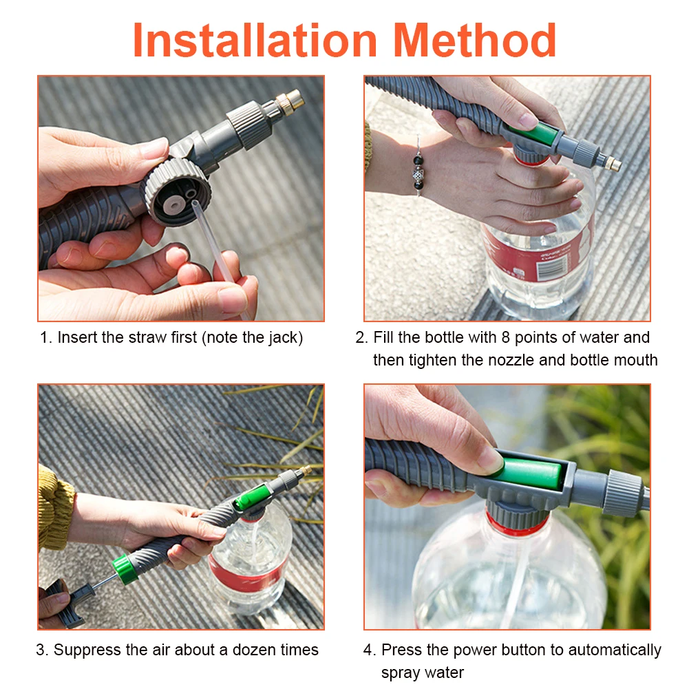 

1pcs Household High Pressure Air Pump Manual Sprayer Garden Adjustable Trolley Gun Nozzle Watering Spray Sprayer Head