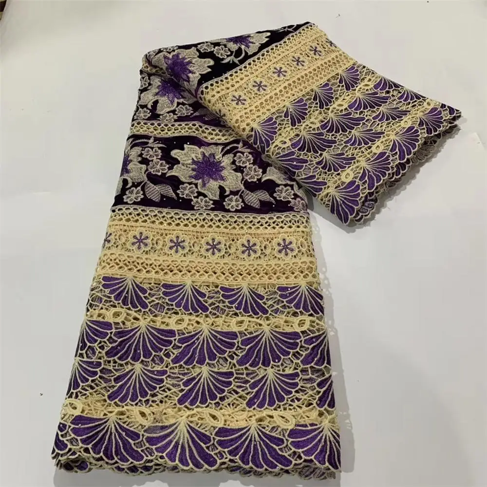 

African Guipure Cord Lace Fabric 2020 High Quality Swiss Voile Lace Fabrics Fashion Embroidery French Net Lace Fabric For dress