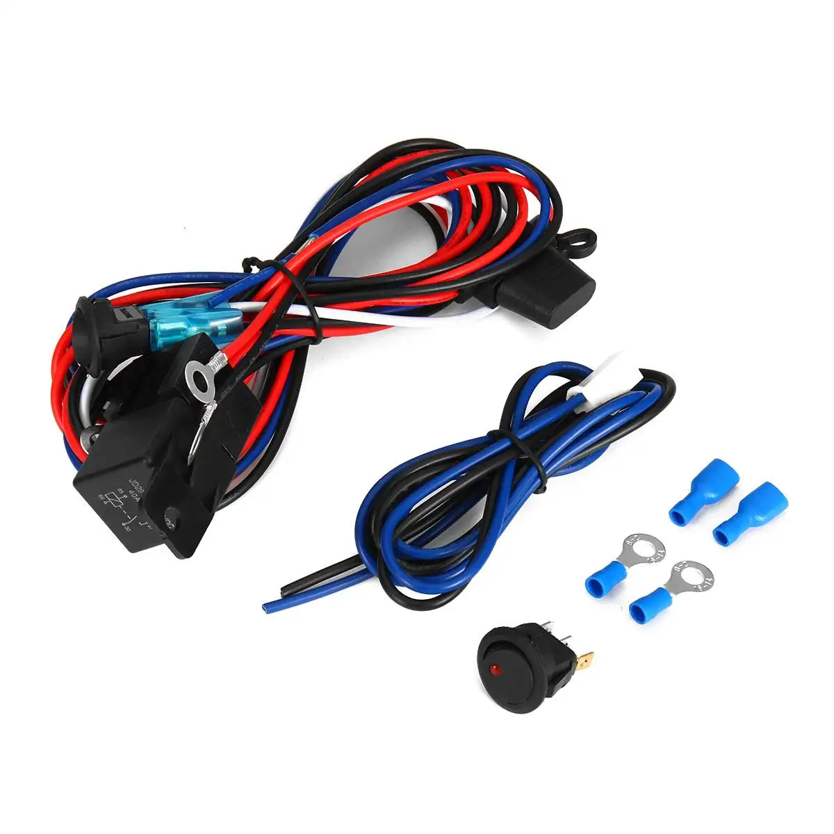 

12v Round Switch Universal Fog Light Wiring Kit & LED Switch Fog Lamps Pre Wired Harness Switch Relay Kit On/Off Switch