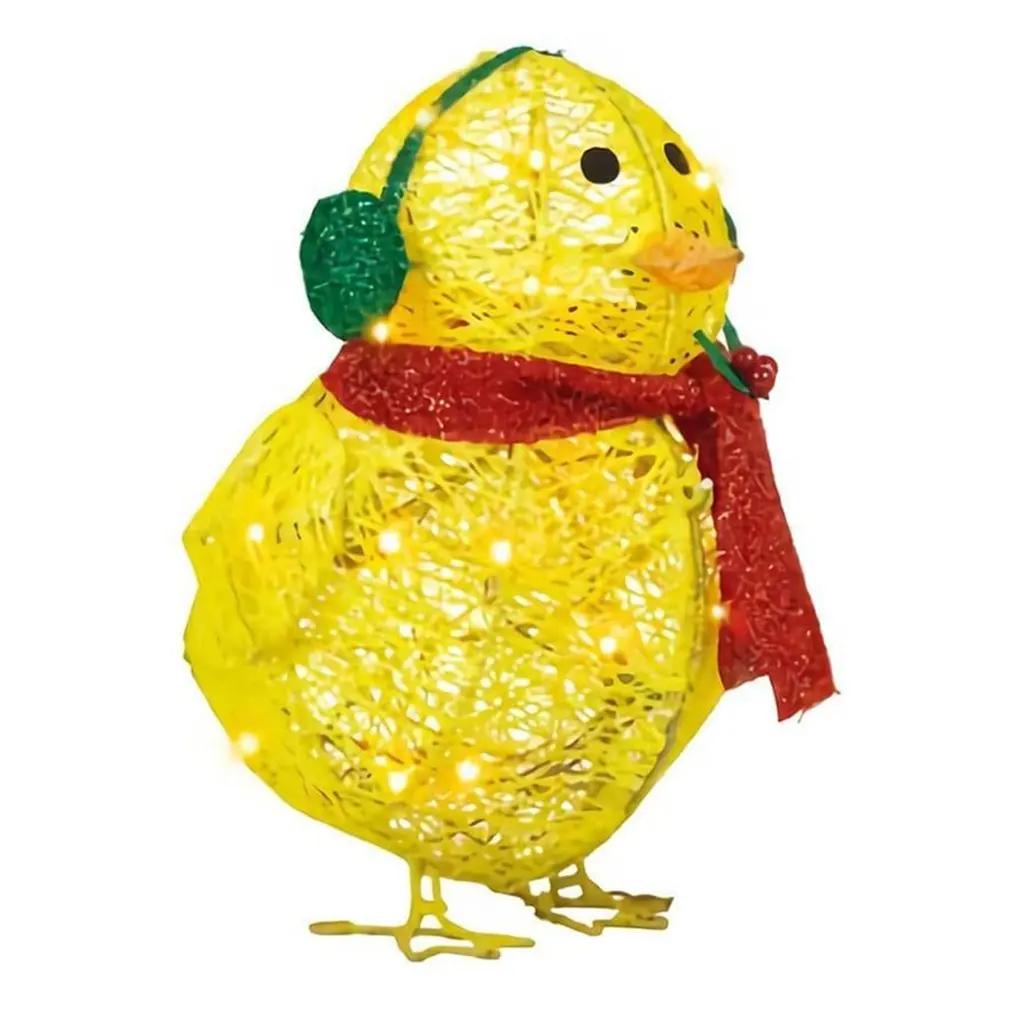 

LED Christmas Chick Ornament Scarf Luminous Yellow Chick Christmas Decoration Desktop Crafts Creative Luminous Night Light
