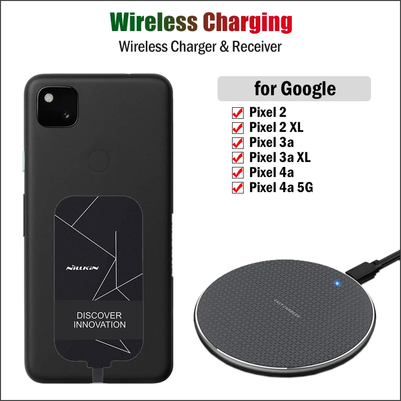 Qi беспроводной зарядный адаптер для Google Pixel 2 XL 2XL 3a 4a 5G Беспроводное зарядное