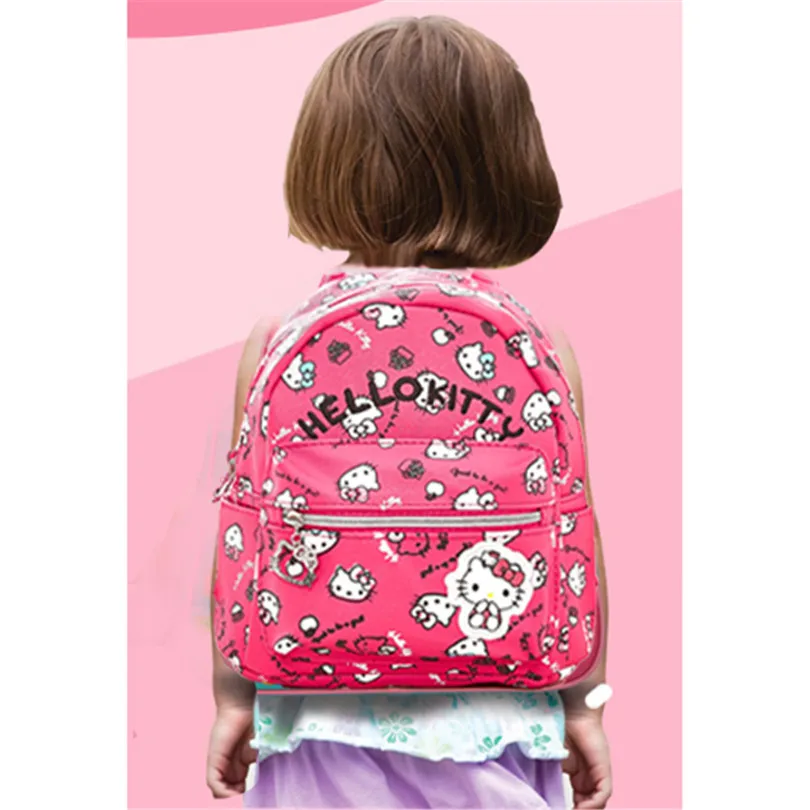 Новый детский рюкзак HELLO KITTY Дамский маленький школьный с рисунком кота из