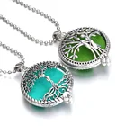 Ароматерапия Цепочки и ожерелья древо жизни Ювелирные изделия с диффузором Винтаж Откройте медальон кулон эфирные масла освежитель воздуха диффузор Цепочки и ожерелья