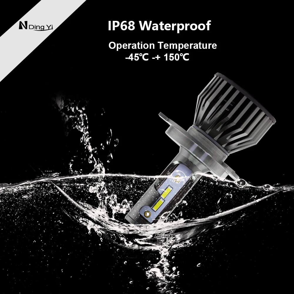 

SHUOKE 1 Set Mini LED Headlight Bulbs 1860 Chips 9003 HB2 H4 Hi Lo LED Car Light 48W 12V 6500K 3600LM Triple Original Brightness