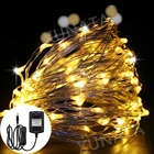 100200300 LEDs Сказочный струнный светильник s12V Серебряный провод Рождественская гирлянда светильник для спальни Свадьба Новый год украшение светодиодный струнный светильник