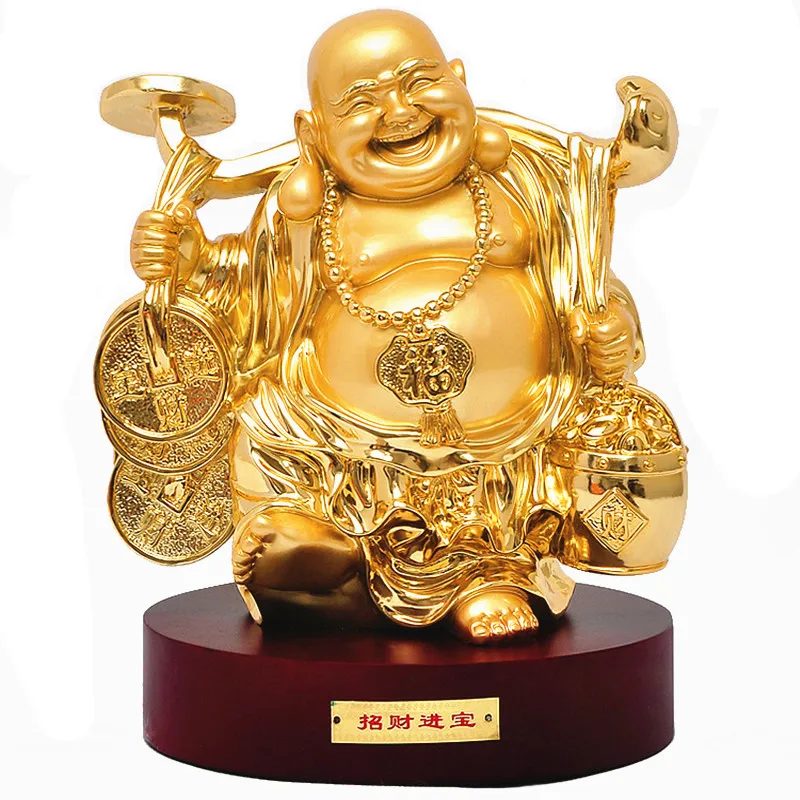 32cm Resin feng shui smiling Buddha statues Maitreya arts and crafts home decoration statue Buddha hall supplies